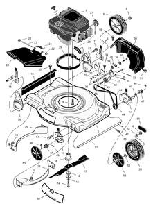 Mower Housing Assembly Diagram and Parts List for 226110X71A 2001 Briggs and Stratton Lawn Mower